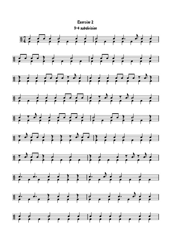 Inside pages of the 3/5/7/9 Syncopation Book